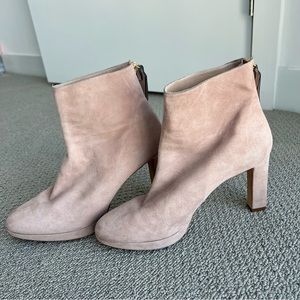 Stuart Weitzman Light Pink Suede Booties Size 10